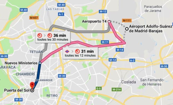 rejoindre-madrid-depuis-aeroport-bus-metro-taxi