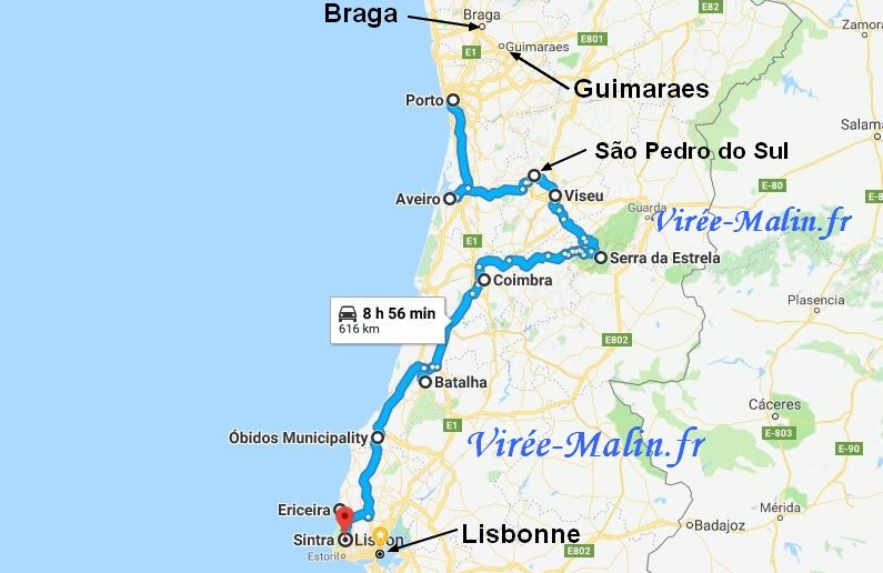 visiter-portugal-nord-itineraire-googlemap