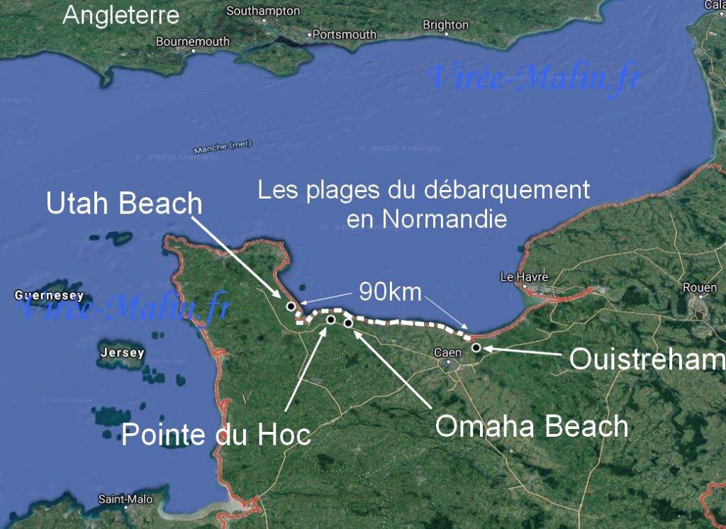 visiter-plage-debarquement-normandie-googlemap