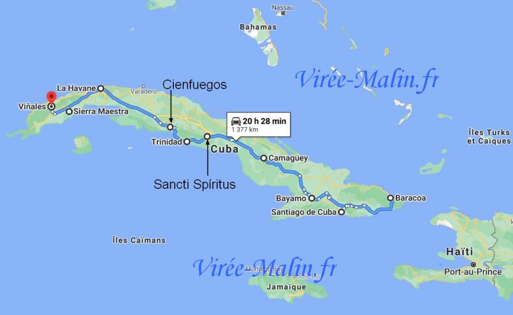 quelles-villes-visiter-cuba-googlemap