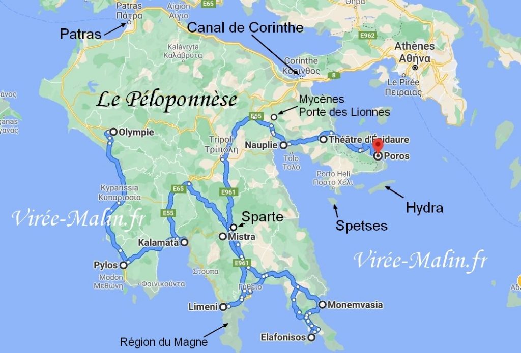 visiter-Peloponnese-carte-google