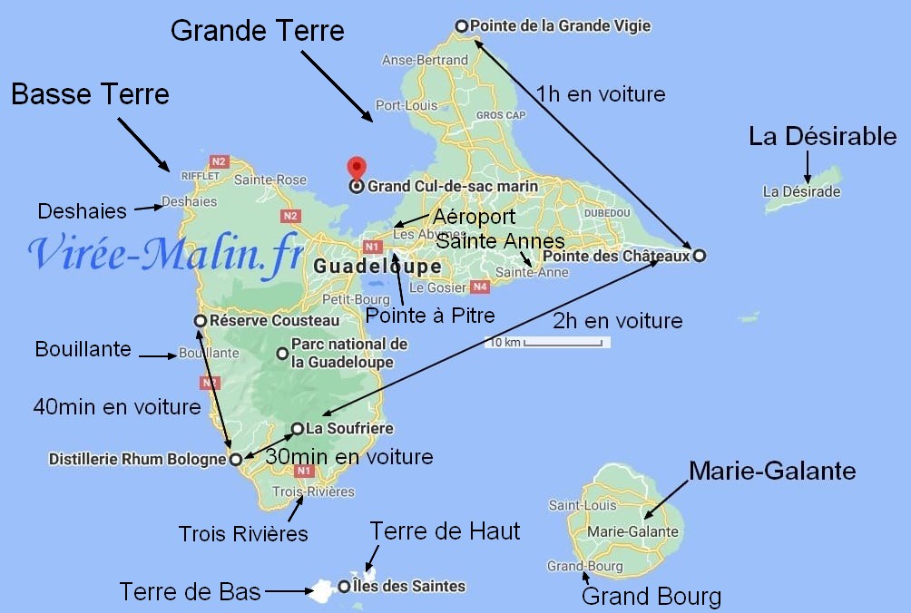 que-faire-Guadeloupe-googlemap-basse-terre