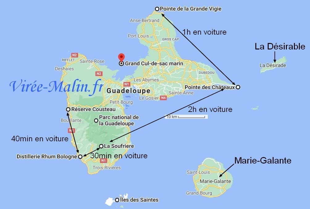 que-faire-Guadeloupe-googlemap