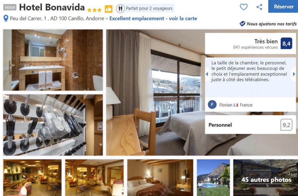 hotel-bonavida-Canillo-proche-telecabine-ski