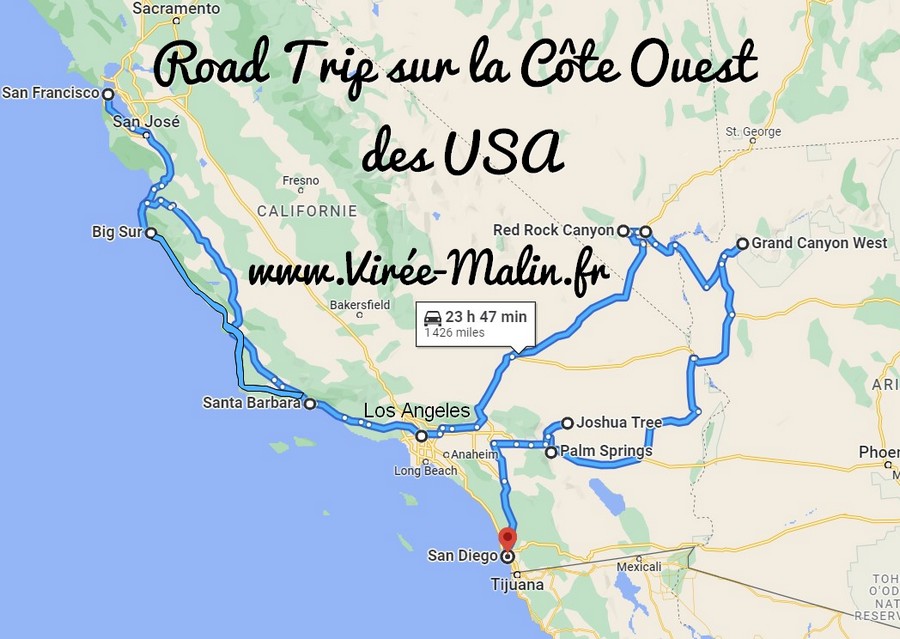 carte-road-trip-ville-cote-ouest-USA